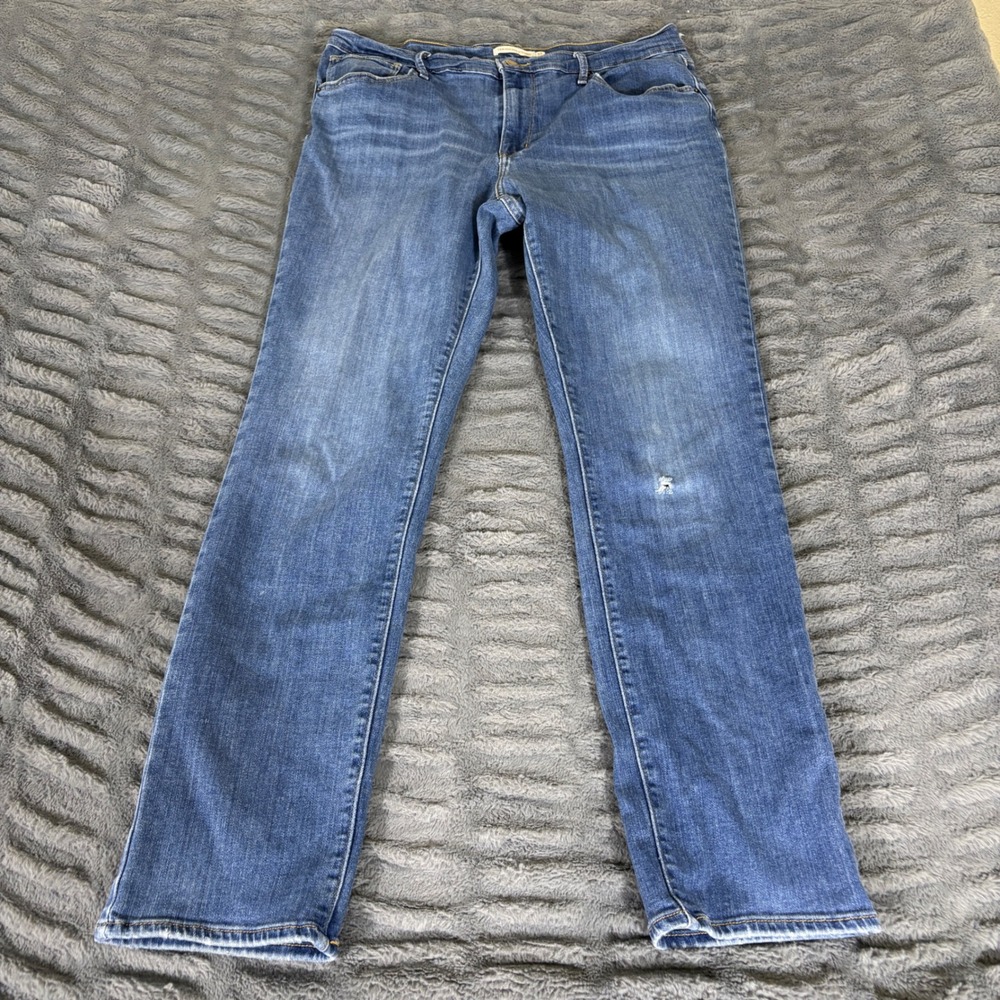 Levis 724 High Rise Straight Jeans Womens 33 Blue Medium Wash 18883-0126
